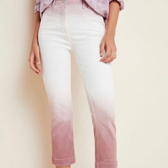 Anthropologie Ultra High Rise Dip Dyed Slim Jean Brand New Size 26 - Picture 3 of 10